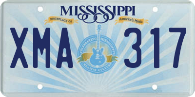 MS license plate XMA317