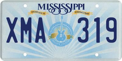 MS license plate XMA319