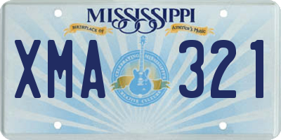 MS license plate XMA321
