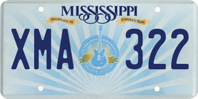 MS license plate XMA322