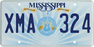 MS license plate XMA324