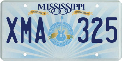MS license plate XMA325