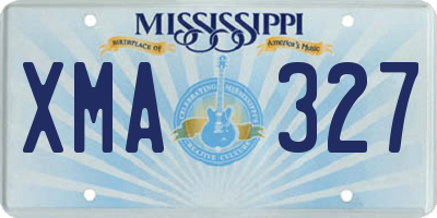MS license plate XMA327