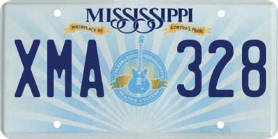MS license plate XMA328
