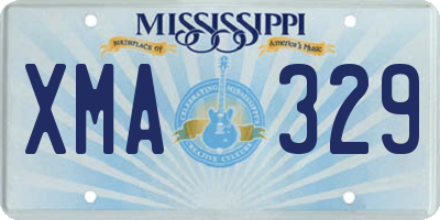 MS license plate XMA329