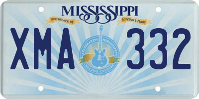 MS license plate XMA332