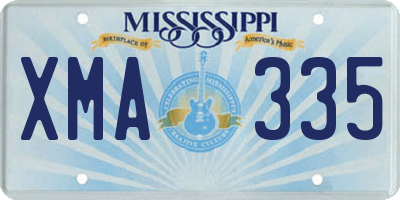 MS license plate XMA335
