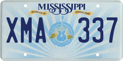 MS license plate XMA337