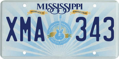 MS license plate XMA343