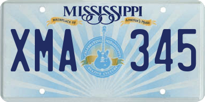 MS license plate XMA345