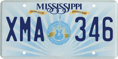 MS license plate XMA346