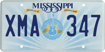 MS license plate XMA347