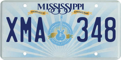 MS license plate XMA348
