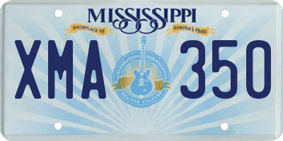 MS license plate XMA350