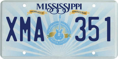 MS license plate XMA351