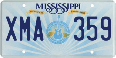 MS license plate XMA359