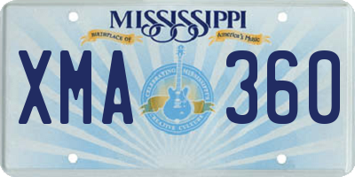 MS license plate XMA360