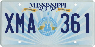 MS license plate XMA361