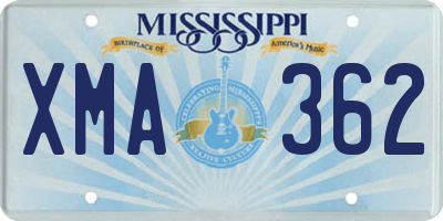 MS license plate XMA362