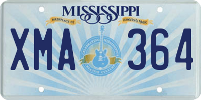 MS license plate XMA364