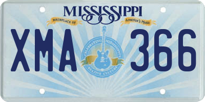 MS license plate XMA366