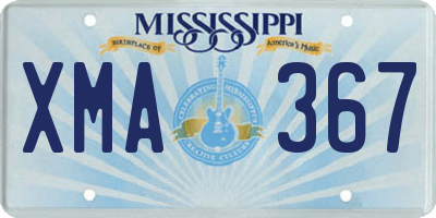 MS license plate XMA367