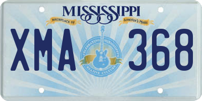 MS license plate XMA368