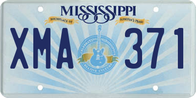 MS license plate XMA371