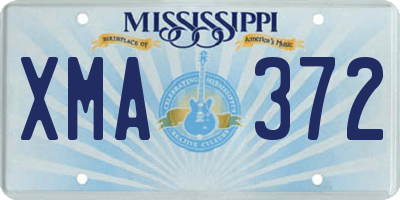 MS license plate XMA372