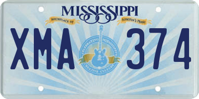 MS license plate XMA374