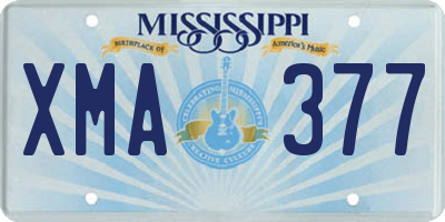 MS license plate XMA377