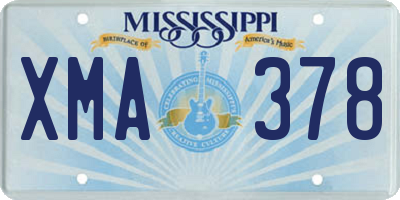 MS license plate XMA378