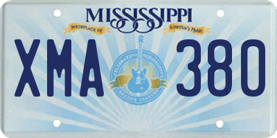 MS license plate XMA380