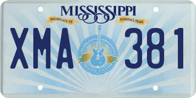 MS license plate XMA381