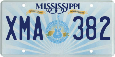 MS license plate XMA382