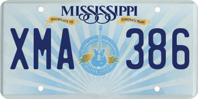 MS license plate XMA386