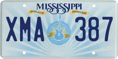 MS license plate XMA387