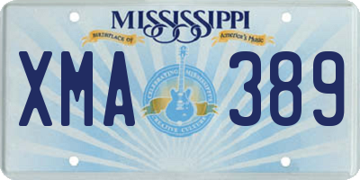 MS license plate XMA389