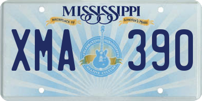 MS license plate XMA390