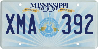MS license plate XMA392