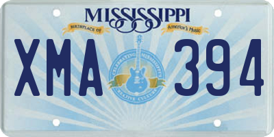 MS license plate XMA394