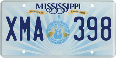 MS license plate XMA398