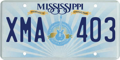MS license plate XMA403