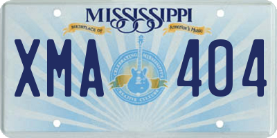 MS license plate XMA404
