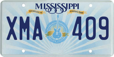 MS license plate XMA409