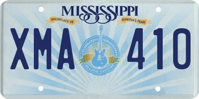 MS license plate XMA410