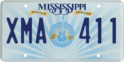 MS license plate XMA411