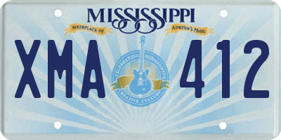 MS license plate XMA412