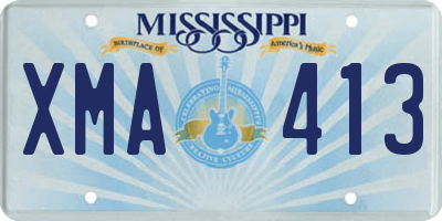 MS license plate XMA413