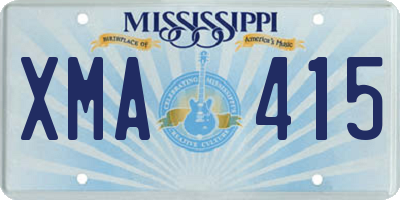 MS license plate XMA415